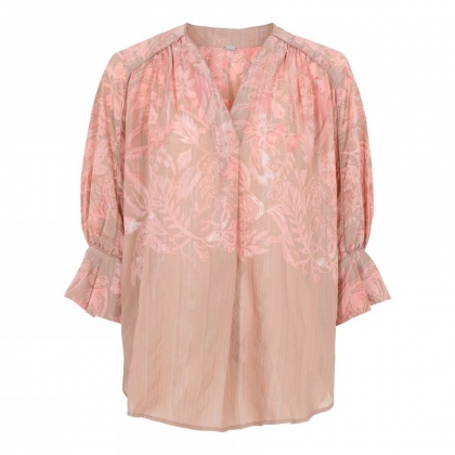 Roze geprinte blouse - Gustav - 7367-0-6023