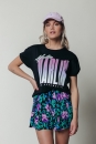 Zwarte dames korte broek met bloemenprint - Colourful Rebel - Kendall Flower Short 10143 multi
