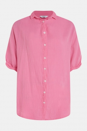penn & ink blouse hot pink s23t907 oxford