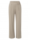 Jersey broek met wijde pijpen, elastische taille en knoopjes - Weathered Teak 71112
