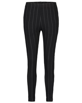 Zwarte dames broek met grijze krijtstreep Penn & Ink - W19F622