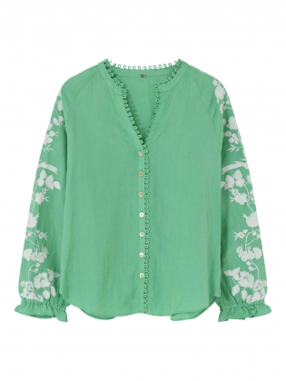 Groene dames blouse Gustav - 49611-7475-3065